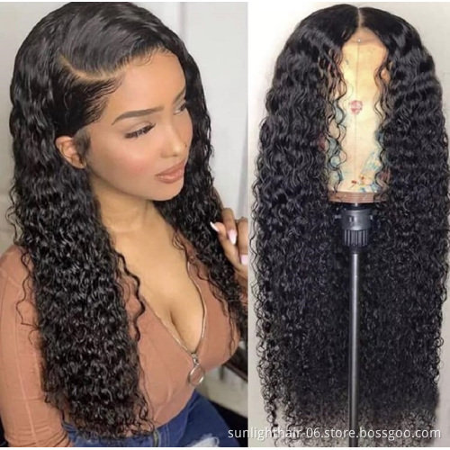Sunlight human hair wigs  Brazilian Deep curly Lace Front Curly Wigs, brazilian virgin  hair lace front  wigs for black women